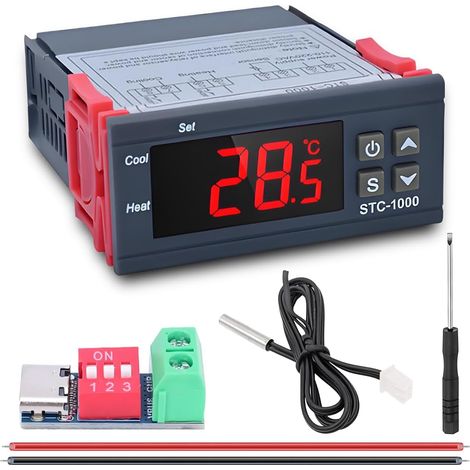 Régulateur de température numérique DC 12V STC-1000, Thermostat à Affichage numérique Micro-Ordinateur 10A / régulateur de Chauffage et de Refroidissement pour la Fermentation (1/5)