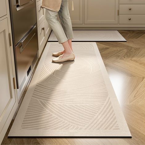 Tapis de sol en terre de diatomée – Absorbant eau et huile, antidérapant, style wabi-sabi pour cuisine, salle de bain ou garage – Dimensions 40 x 120 cm-lsw