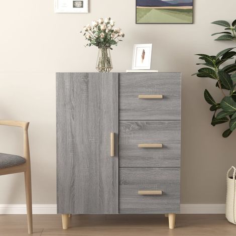 Buffet, Meuble de Rangement, Armoire de Cuisine Sonoma gris 69,5x34x90 cm Bois d'ingénierie RDS9399 (1/5)