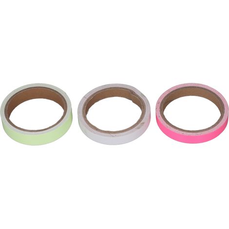 3 Stücke 5 m langes fluoreszierendes und reflektierendes Klebeband, grün, blau und pink, Signalband für Nachtfahrten, 1 cm (1/5)