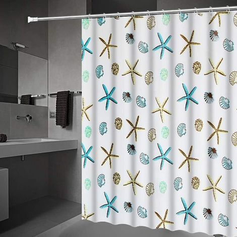 Rideaux de Douche résistant aux moisissures - Rideaux de Douche Extra Longs avec Crochets en Forme de U, antibactériens, imperméables - 180x180 (1/5)