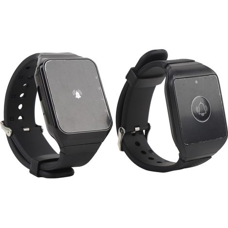 Système d'appel sans fil avec 1 récepteur montre, 1 bouton montre, résistant à l'eau, système d'appel portable pour restaurants, maisons et écoles (1/5)