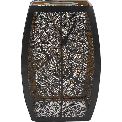 Ortviai Abat-jour en fer forgé ajouré pour lampe de table E27/E26 – style moderne et décoratif, 20 cm