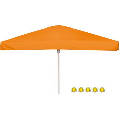 Doppler Sonnenschirm/ Großschirm "Telestar" 400 x 400 cm, orange, mit Volant, Bezug aus 100% Polyester, Gestell aus Aluminium, 25 kg (1/5)