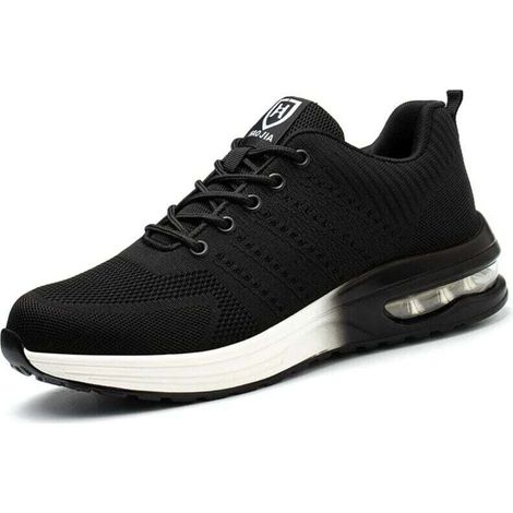 Chaussures de sécurité à embout d'acier pour hommes et femmes, légères et confortables, antidérapantes et indestructibles, avec coussin d'air, pointure 41 (1/4)