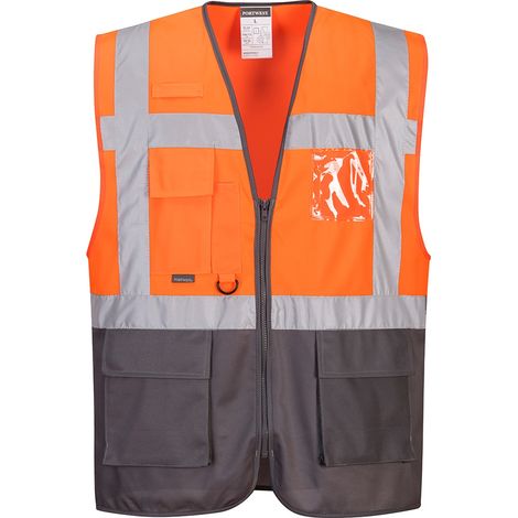 Executive-Weste Warschau Farbe: Orange/Grau Größe M - Portwest