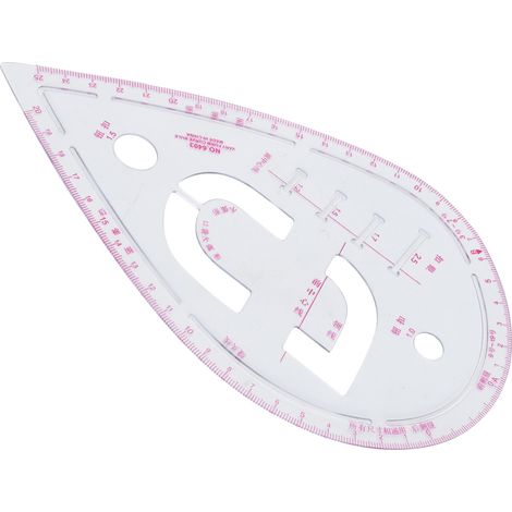 Règle courbe pour manches, outil de couture en plastique pour le positionnement des boutons et la conception de vêtements (1/5)