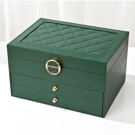 Patterned Tiered Jewelry Box with Necklace Ring Jewelry Storage Box (1/5)
