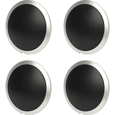 4 enjoliveurs de roue 68078419AC, enjoliveur central haute dureté avec bordure chromée, compatibles avec FIAT 500 (2007-2019), cercle blanc, inscription rouge (1/5)