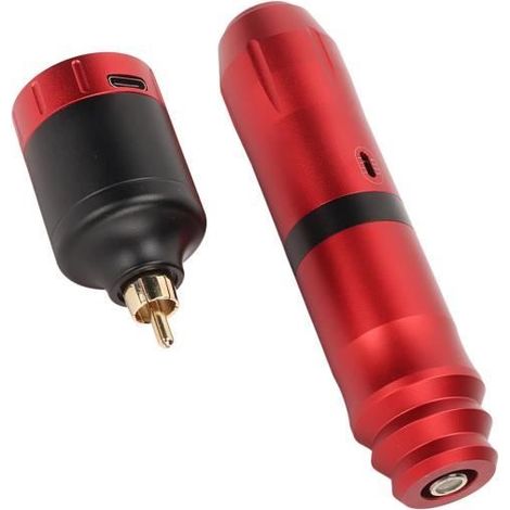 OMABETA kit d'alimentation pour stylo de tatouage Kit de Machine à stylo de tatouage rotatif, avec cordon jeux jeu Noir Rouge (1/4)