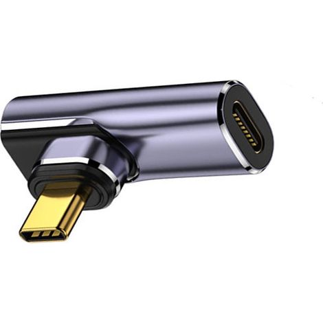 Adaptateur Magnétique USB-C Coudé : Alimentation 100W, Transfert 40Gbps, Vidéo 8K (1/3)