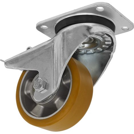 Sealey Castor Wheel Swivel Plate with Total Lock �125mm SCW5125SPL