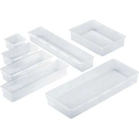 Range-couverts modulable 23 x 8 cm – Plastique transparent – Adapté aux tiroirs standard – Rangement esthétique optimisé – Rotho