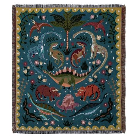1 Pièce 160x130cm Couverture Plaid Dinosaures Tricotée Décorée avec des Franges Bohême Simple Doux Confortable Protéger Contre Le Froid pour Canapé Sofa Chaise à Repos et Sieste (1/5)