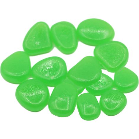 100 galets phosphorescents, 2-3 cm, plastique/résine, pour aquarium, jardin, pots de fleurs, allée et entrée de garage (1/5)