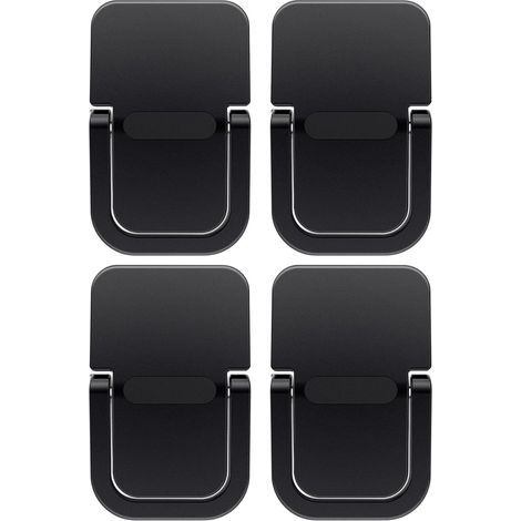 Lot de 4 supports portables pour clavier, mini-supports auto-adhésifs pour ordinateur portable, pliables et invisibles, support réglable pour bureau ou ordinateur portable (noir) (1/5)