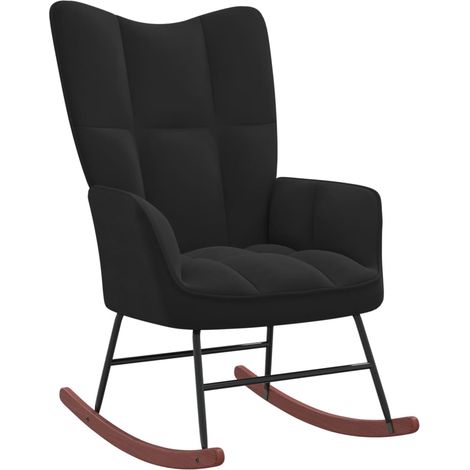 Chaise à bascule, Rocking chair design contemporain, Fauteuil à bascule Noir Velours BGT32432 (1/5)