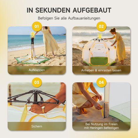 Parc de bébé pliable Jovikids avec auvent, tente pop-up pour enfants extérieure, grand parc de jeu hexagonal avec sac de transport pour la maison, le jardin, la plage, 150x150x105cm
