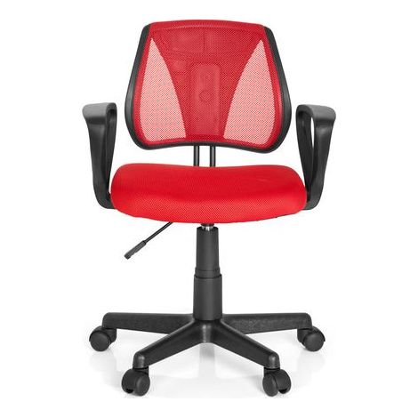 [GEBRAUCHT] B-Ware hjh OFFICE Kinderdrehstuhl KIDDY CD Stoff Netzstoff Armlehnen Rot Kinderstuhl (1/2)