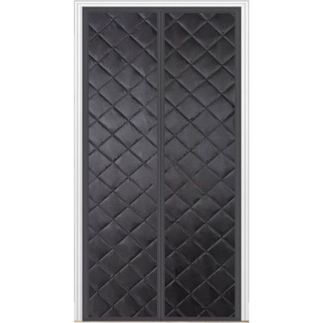 Rideau de porte isolant magnétique, protection contre le froid, blocage de la lumière, isolation phonique, 85 x 210 cm (noir) (1/5)