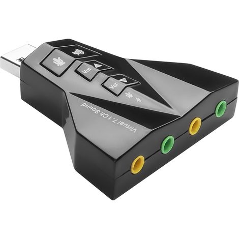 Carte son externe USB 4 ports, carte son externe adaptateur stéréo pour Windows et Mac, Plug and Play, aucun pilote nécessaire, pour PS5, PS4 (1/5)