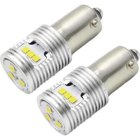Lot de 2 ampoules LED Canbus BAY9S H21W 12 V-24 V extrêmement lumineuses CSP 9SMD pour clignotants, feux de recul, sans polarité