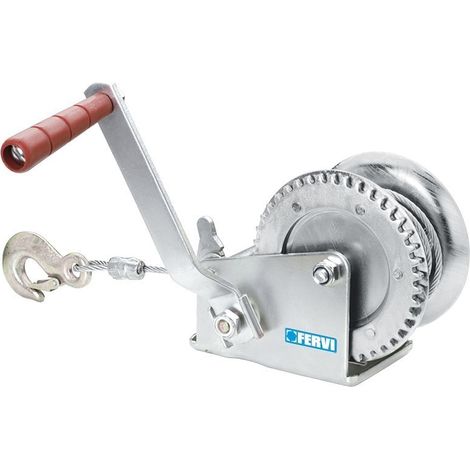 Argano paranco verricello manuale zincato rocchetto cavo 10m 500kg Fervi 0070/c (1/4)