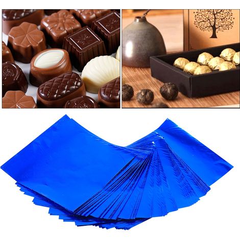 Yctze 100 Pièces Carrés Multicolores Bonbons Sucrés Chocolat Sucettes Emballages en Aluminium - Feuilles de Papier ciré de 3x3 Pouces pour l'emballage des Aliments aux Truffes (1/3)