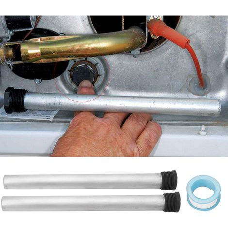 Lot de 2 tiges d'anode en alliage de magnésium pour chauffe-eau, filetage NPT3/4, 21 x 235 mm, anticorrosion. (1/5)