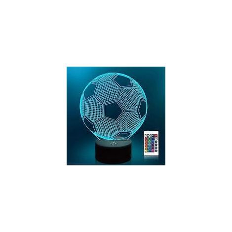 Fußball-Nachtlichter für Kinder 2024, 3D-Effekt, 16 LEDs, Fernbedienung, Farbwechsel, Touch-Steuerung, Tisch-/Schreibtischlampe, Dekoration, originelles Geschenk, Geburtstag, Weihnachten - Crezuo