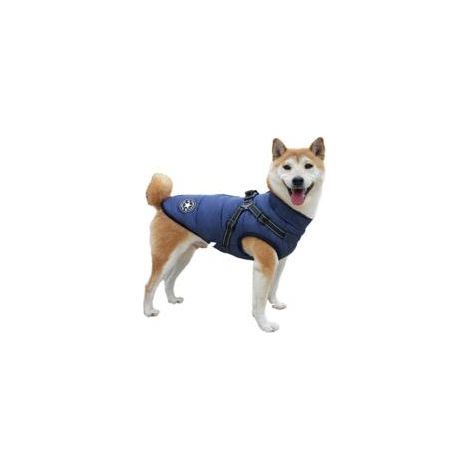 Winterhundeweste mit integriertem Geschirr – Warme und bequeme Jacke – Größe XL – Blau (1/5)