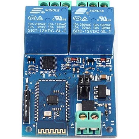 Le module de relais Bluetooth à double voie 12V a deux relais 12V10A et un relais de contrôle subordonné de port série Bluetooth SPP-C par APP (1/3)