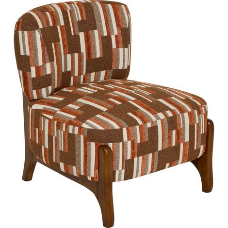 Fauteuil Chenille à Motifs "Calix" 72cm Ambre