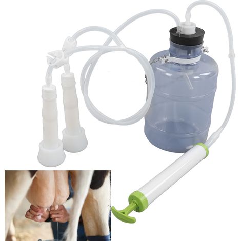 Machine à Traire Manuel 3000ml Kit Portable Économiseur d'Effort Matériel PEC Résistant pour Ferme Bovins (1/4)