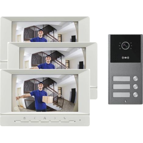 Portier vidéo Couleur pour immeuble 3 logements ou 3 Appartements