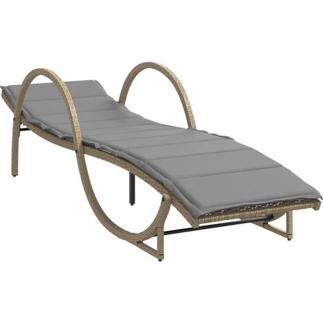 Maison Exclusive - Sonnenliege mit Auflage Beige 60x199x42 cm Pol