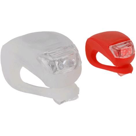 Luci Mini Per Bicicletta In Set 2 Led Rosso/Bianco