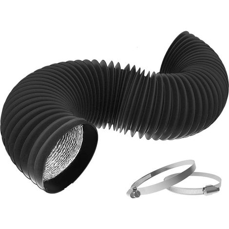 Tuyau d'évacuation de sèche-linge 150 mm x 300 cm, conduit d'air flexible et isolé, tuyau d'évacuation en PVC et aluminium kit calfeutrage climatiseur (1/5)