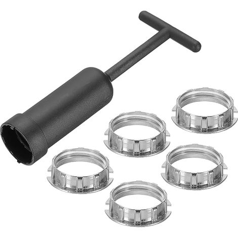 Kit de Bagues de Douille de Lampe G9 Adaptateur de Support d'Abat-Jour Alliage de Zinc Outil Démontage pour Collier d'Abat-Jour Argenté 120mm (1/5)