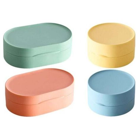 Boite a Savon Voyage 4pièces, Porte Savon Solide Etanche Soap Box pour Randonnée Douche Salle de Bain École Gym (1/4)