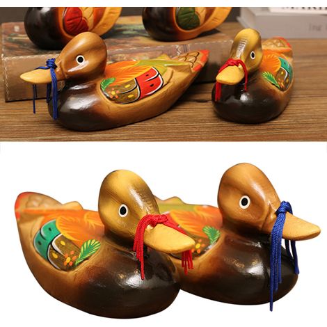 [Caja decorativa de madera] Figuritas de mandarín, estante para TV, escritorio, mesita de noche [Patos grandes] (1/5)