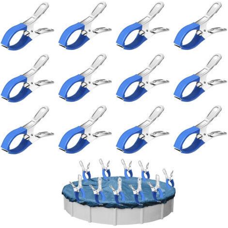 FENOPLASTICA12 clips métalliques pour couverture de piscine, clips pour bâche de piscine avec film protecteur, clips pour piscine hors sol, clips haute résistance pour couverture de piscine (1/5)