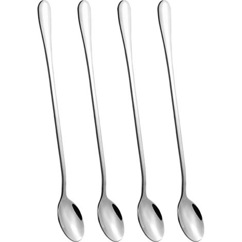Langstielige Rührlöffel aus Edelstahl für Kaffee, Tee und Cocktails, 4er-Set, 22,8 cm, hochglanzpoliert