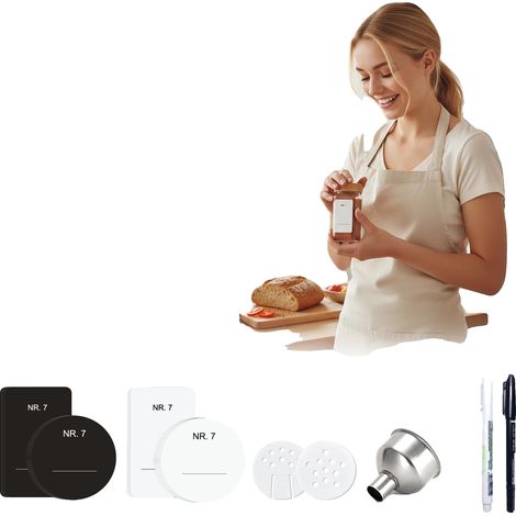 Gewürzgläser Set, luftdichte Glasbehälter, Bambusdeckel, 12PCS (1/2)