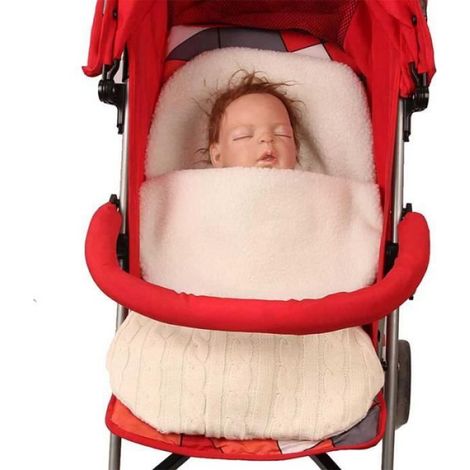 Sac de couchage - - Unisexe - Polaire épaisse - Doux - Pour bébés 0-12 mois - Blanc (1/3)