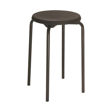 Stapelhocker HOCH - PU-Sitz schwarz - Gestell schwarz