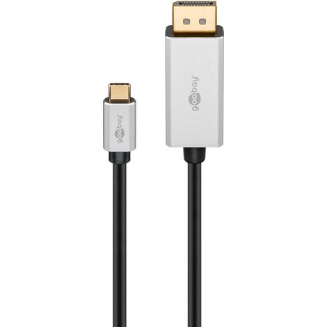 Goobay 60176 adaptador de cable de vídeo 2 m USB Tipo C DisplayPort Negro, Plata (1/4)