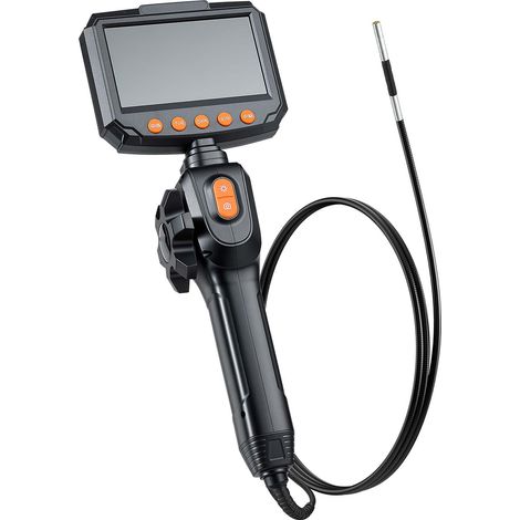 Mophorn Drehbare Endoskopkamera mit Licht, Inspektionskamera mit zweifach beweglichem Kopf, IP67 wasserdichte Rohrkamera mit 4,3-Zoll-Display, 1,5m Kabel, 2600-mAh-Akku, 3,9-mm-Boreskopkamera für Auto (1/5)