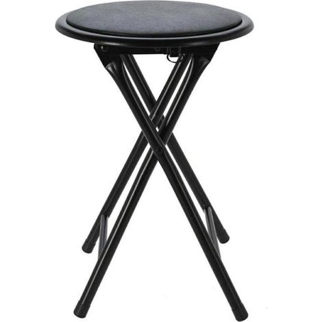 STORAGE taburete plegable negro , Taburete plegable negro 50 cm, un asiento práctico y versátil diseñado para ofrecer una solución cómoda y fácil de guardar en diferentes espacios (1/3)