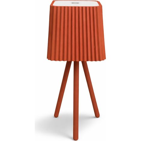 Lampada da tavolo in alluminio senza filo touch dimmerabile USB color mattone